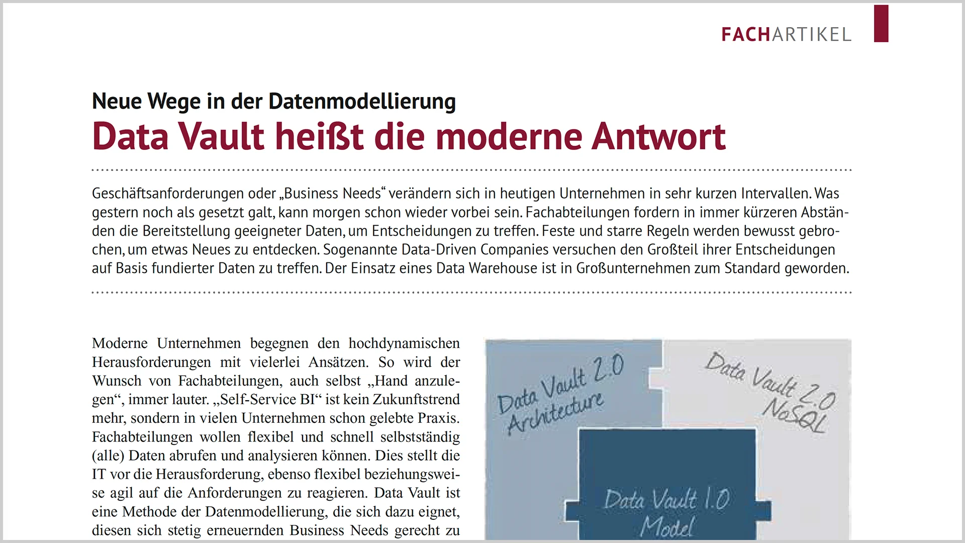 Data Vault heißt die moderne Antwort